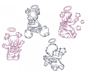 Stickserie - Line Art Engelkind